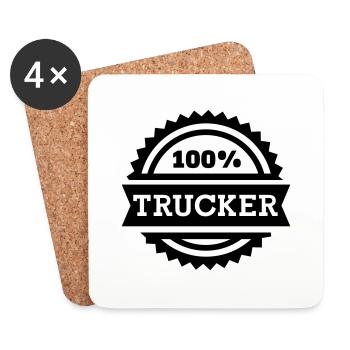 Trucker - Untersetzer (4er-Set) - Weiß - Vorne