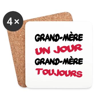 GRAND MERE un jour... - Untersetzer (4er-Set) - Weiß - Vorne