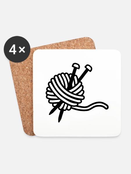 Stricken - Untersetzer (4er-Set) - Weiß