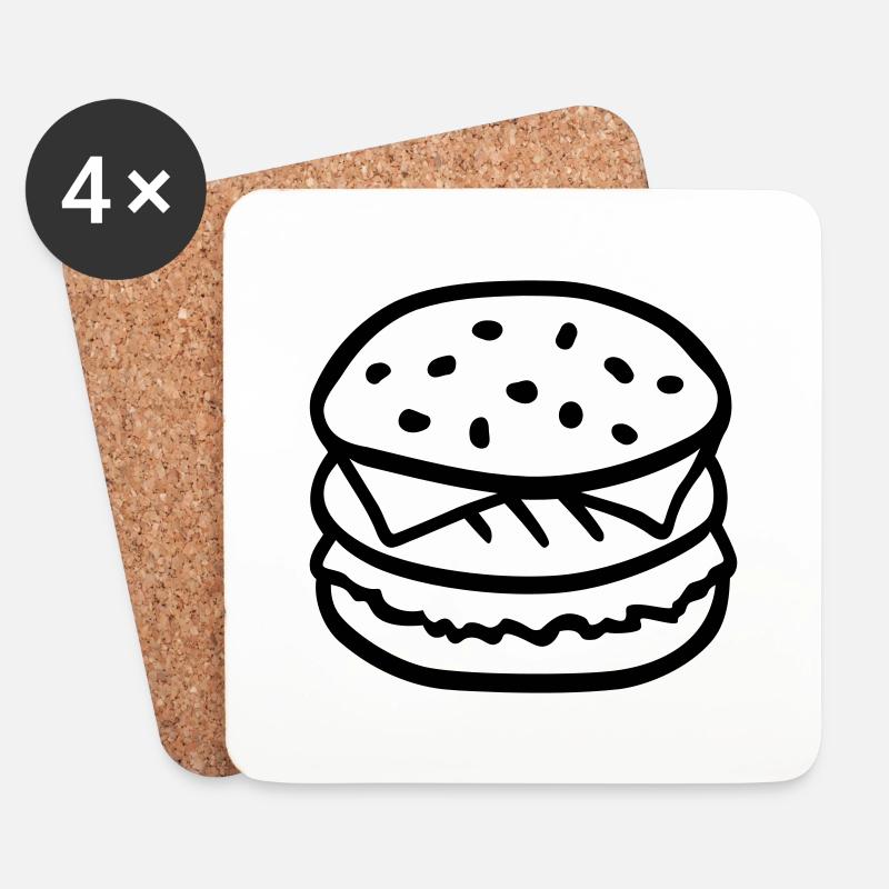 Burger - Untersetzer (4er-Set) - Weiß