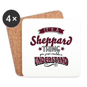 its a sheppard name surname thing - Coasters (set of 4) - white - Front