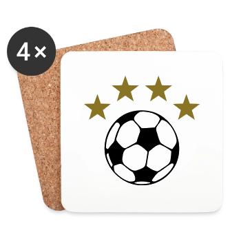 4 Sterne Fußball Weltmeister Deutschland - Coasters (set of 4) - white - Front
