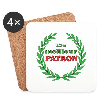 Elu meilleur patron - Dessous de verre (lot de 4) - blanc - Devant