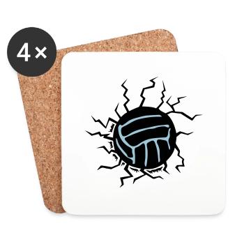 fissure volley impact sol volleyball waterpolo - Dessous de verre (lot de 4) - blanc - Devant