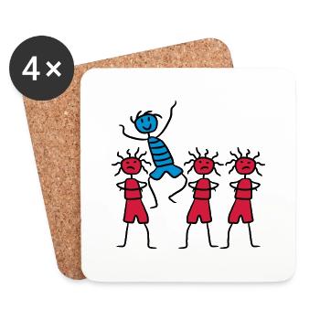 Être différent heureux Funny Boy - Dessous de verre (lot de 4) - blanc - Devant