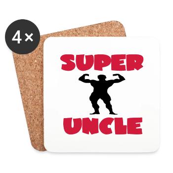 Super uncle - Untersetzer (4er-Set) - Weiß - Vorne