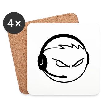 nerd gamer headset geek gamble playing computer kr - Coasters (set of 4) - white - Front