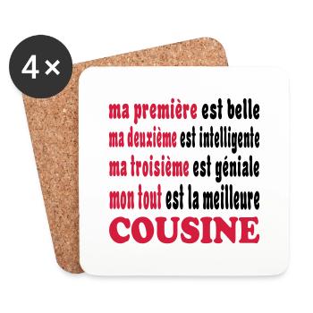 LA MEILLEURE COUSINE 111 - Untersetzer (4er-Set) - Weiß - Vorne