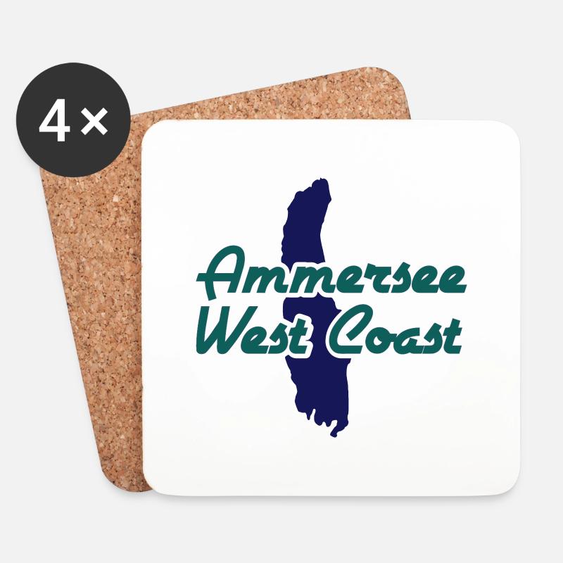 Ammersee West Coast 2 - Untersetzer (4er-Set) - Weiß