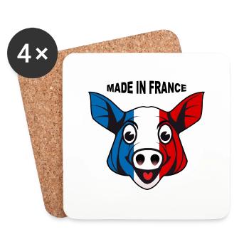 charcutier cochonnailles 03 - Dessous de verre (lot de 4) - blanc - Devant