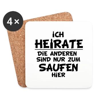 ich_heirate - Untersetzer (4er-Set) - Weiß - Vorne