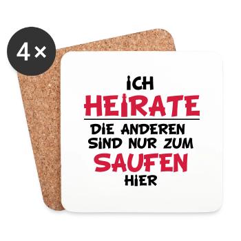 ich_heirate02 - Untersetzer (4er-Set) - Weiß - Vorne
