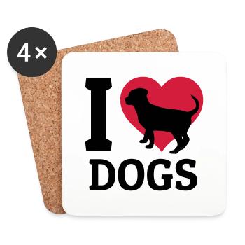 I love dogs - Untersetzer (4er-Set) - Weiß - Vorne