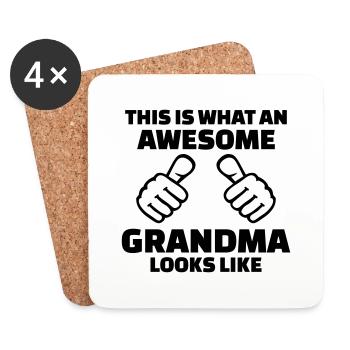 Awesome Grandma - Coasters (set of 4) - white - Front