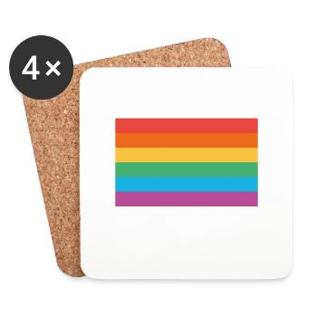 Pride Flag - Rainbow - Coasters (set of 4) - white - Front