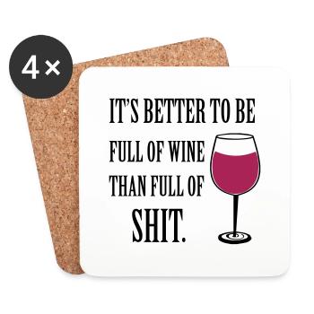 Wine - Dessous de verre (lot de 4) - blanc - Devant