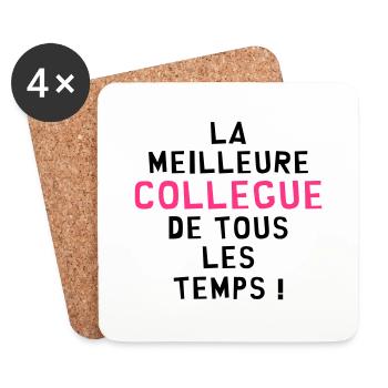Collègue / Bureau / Travail / Collegue Entreprise - Dessous de verre (lot de 4) - blanc - Devant