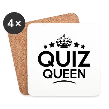quiz queen keep calm style copy - Coasters (set of 4) - white - Front