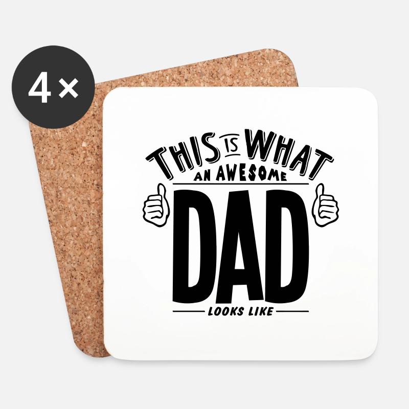 this is what an awesome dad looks like - Untersetzer (4er-Set) - Weiß