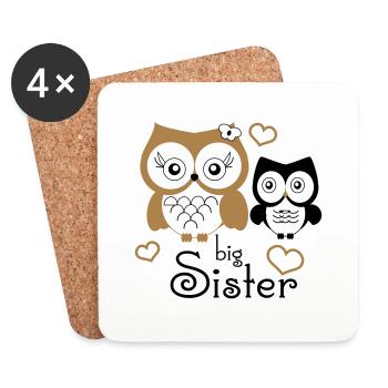 Big Sister - Dessous de verre (lot de 4) - blanc - Devant
