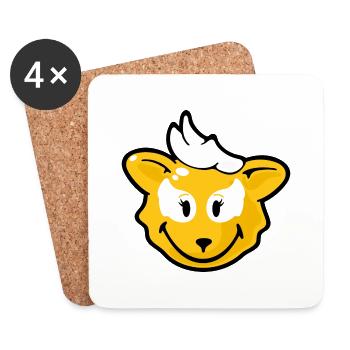 Smiley Fox - Coasters (set of 4) - white - Front