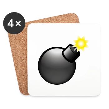 Smiley Bomb - Coasters (set of 4) - white - Front