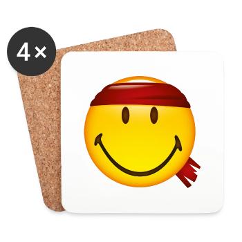 Smiley Glossy Fighter - Dessous de verre (lot de 4) - blanc - Devant