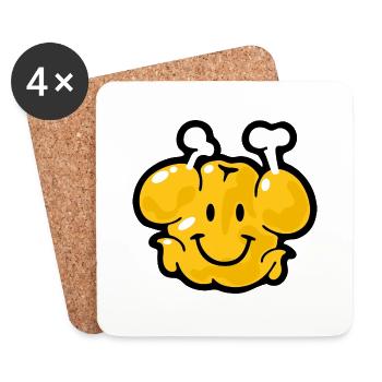 Smiley Chicken - Untersetzer (4er-Set) - Weiß - Vorne