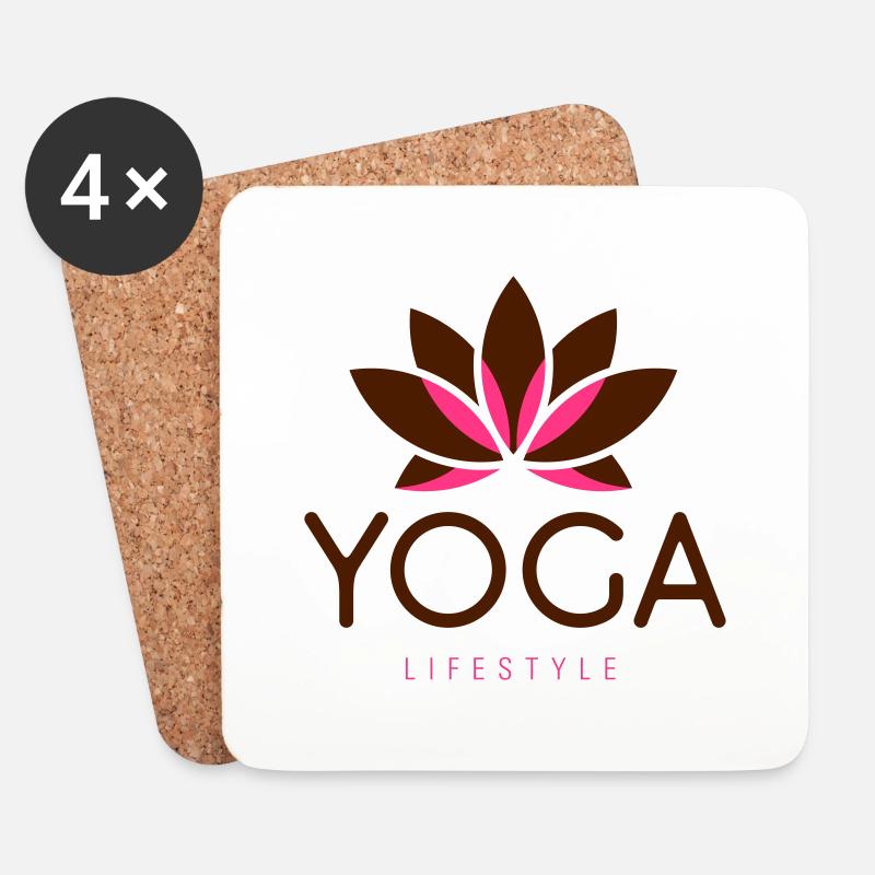 Yoga Lebensstil - Untersetzer (4er-Set) - Weiß