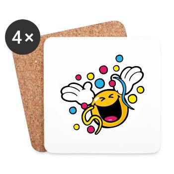 Smiley New Year Woop - Dessous de verre (lot de 4) - blanc - Devant