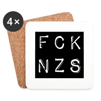 FCK NZS - Fuck Nazis - NO PEGIDA - Coasters (set of 4) - white - Front