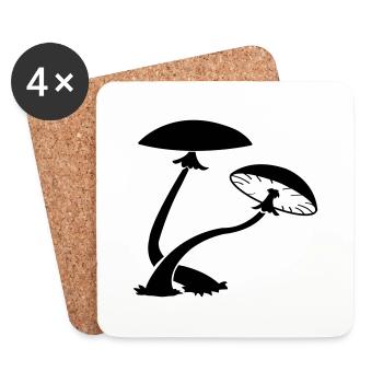 pilze_01 - Coasters (set of 4) - white - Front