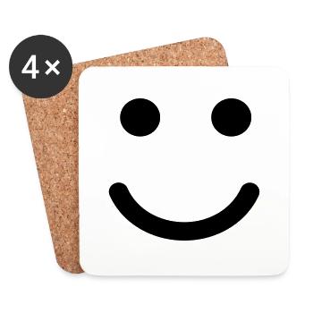 Smilie - Untersetzer (4er-Set) - Weiß - Vorne