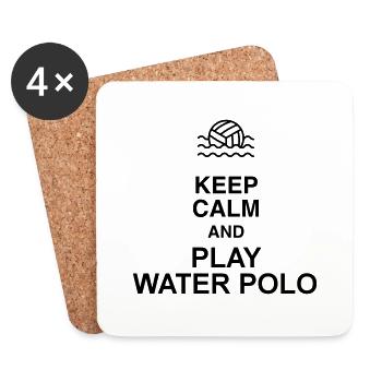 Water Polo / Waterpolo / Water-Polo / Wasserball - Coasters (set of 4) - white - Front