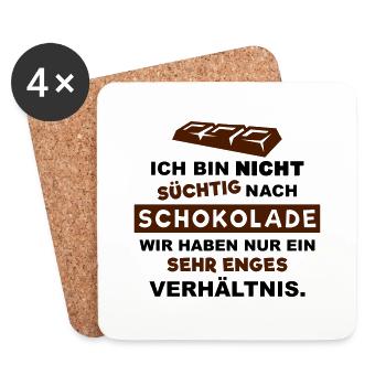 Schokolade (süchtig) - Untersetzer (4er-Set) - Weiß - Vorne