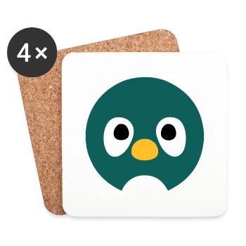 Cartoon Penguin Face - Coasters (set of 4) - white - Front