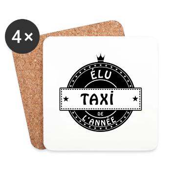 elu taxi de l'année - Dessous de verre (lot de 4) - blanc - Devant