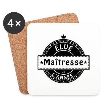 elue maitresse - Dessous de verre (lot de 4) - blanc - Devant