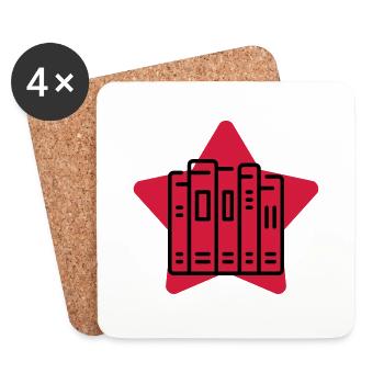 Library Librarian Bibliothek Bibliothèque Biblio - Coasters (set of 4) - white - Front