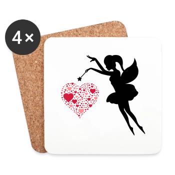 fee_love_001 - Coasters (set of 4) - white - Front