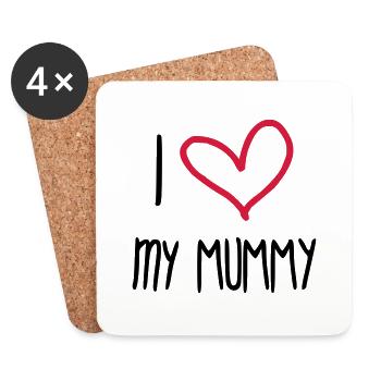 Maman / Fête des Mère / Enfant / Mere / Bébé - Dessous de verre (lot de 4) - blanc - Devant