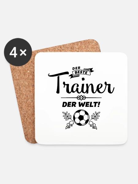 der beste trainer - Untersetzer (4er-Set) - Weiß