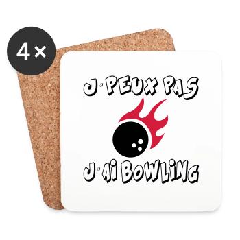 J'peux pas j'ai bowling - Dessous de verre (lot de 4) - blanc - Devant