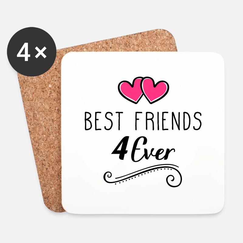 best friends 4 ever design - Untersetzer (4er-Set) - Weiß