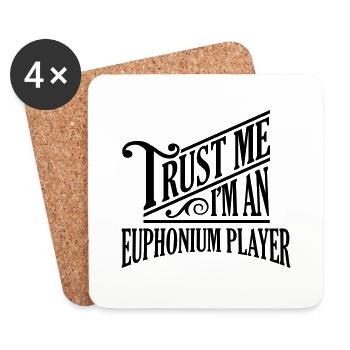 Trust me I'm an euphonium player pro desi - Coasters (set of 4) - white - Front