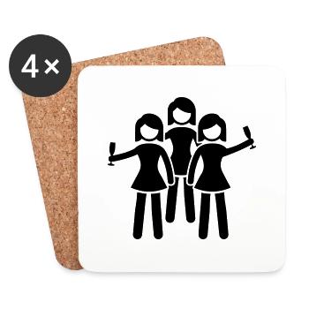 frauen party - Untersetzer (4er-Set) - Weiß - Vorne