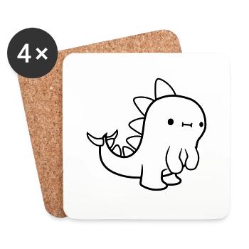 Dinosaure cool stegosaurus - Dessous de verre (lot de 4) - blanc - Devant
