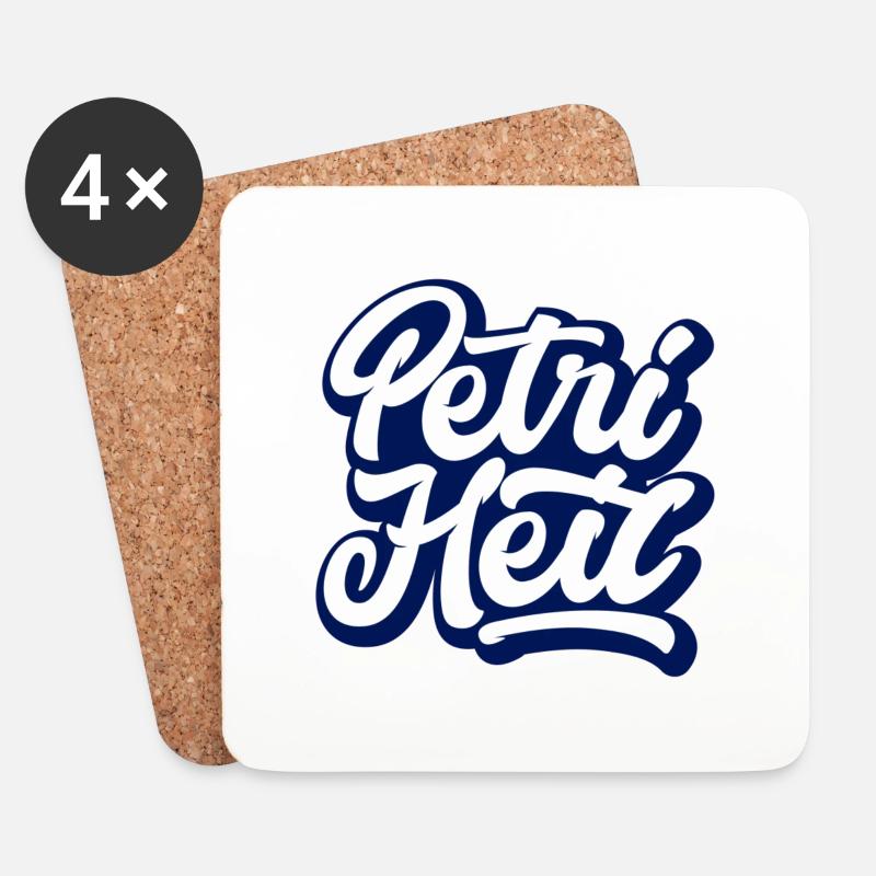 Petri Heil - Untersetzer (4er-Set) - Weiß