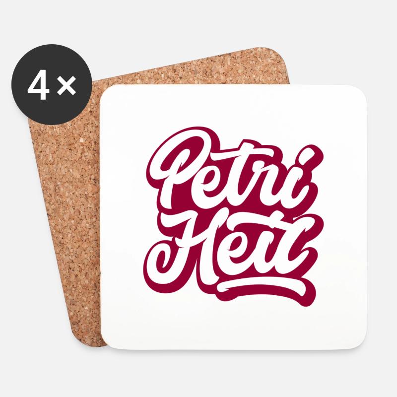 Petri Heil - Untersetzer (4er-Set) - Weiß