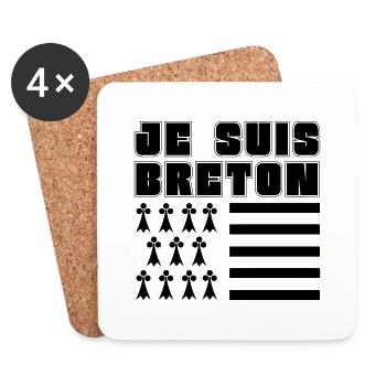 Je suis Breizh - Dessous de verre (lot de 4) - blanc - Devant